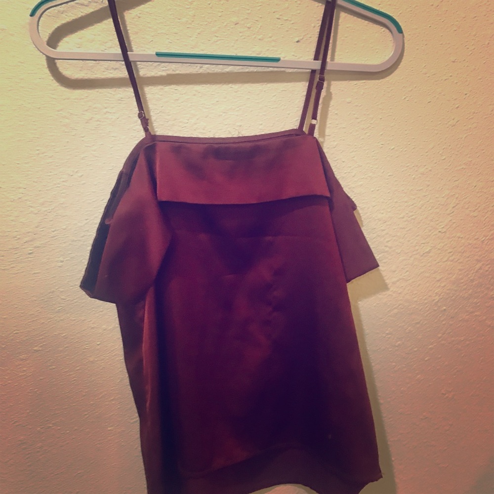 Red satin top